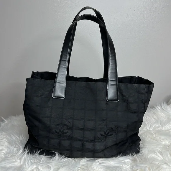 100% Authentic Pre-owned Chanel Nylon Black Tote Bag, 13.5x10x6 - Picture 3 of 16